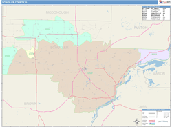 Schuyler County, IL Wall Map