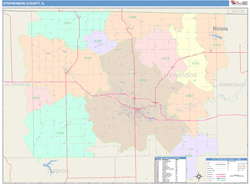 Stephenson County, IL Wall Map