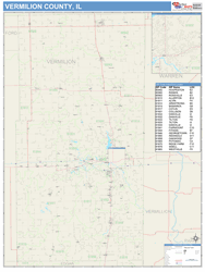 Vermilion County, IL Wall Map