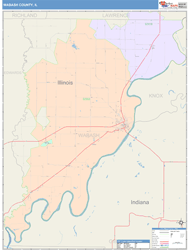 Wabash County, IL Wall Map