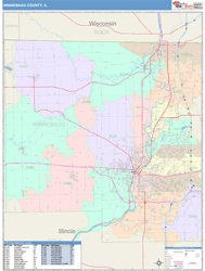 Winnebago County, IL Wall Map