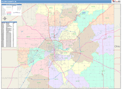 Allen County, IN Wall Map