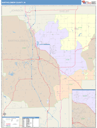 Bartholomew County, IN Wall Map