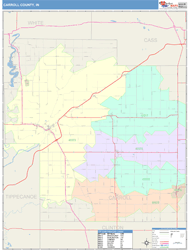 Carroll County, IN Wall Map