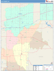 Clay County, IN Wall Map