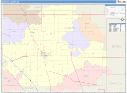 Clinton County, IN Wall Map