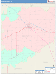 Decatur County, IN Wall Map