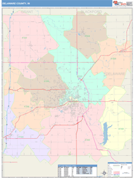 Delaware County, IN Wall Map