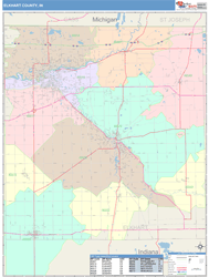 Elkhart County, IN Wall Map