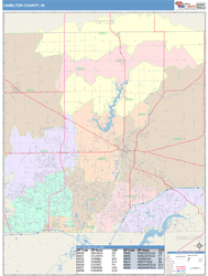 Hamilton County, IN Wall Map