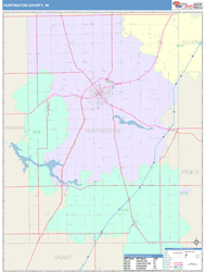 Huntington County, IN Wall Map