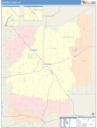 Jennings County, IN Wall Map