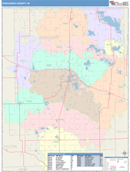 Kosciusko County, IN Wall Map