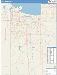 Lake County, IN Wall Map