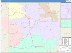 Lawrence County, IN Wall Map