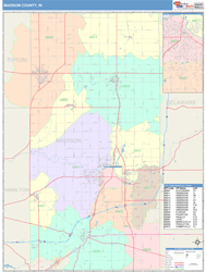 Madison County, IN Wall Map