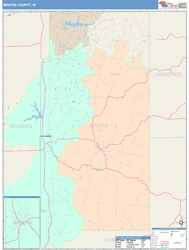 Martin County, IN Wall Map