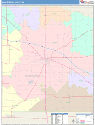 Montgomery County, IN Wall Map