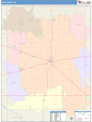Rush County, IN Wall Map