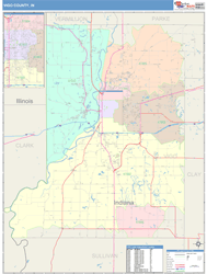 Vigo County, IN Wall Map