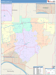 Warrick County, IN Wall Map