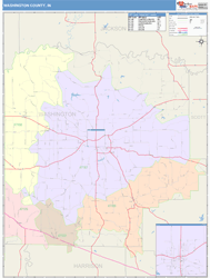 Washington County, IN Wall Map
