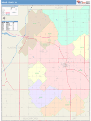 Wells County, IN Wall Map