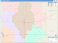 Chickasaw County, IA Wall Map