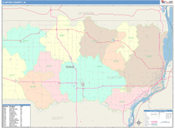 Clinton County, IA Wall Map