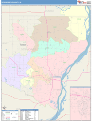 Des Moines County, IA Wall Map