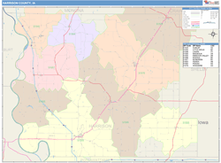 Harrison County, IA Wall Map