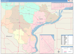Lee County, IA Wall Map