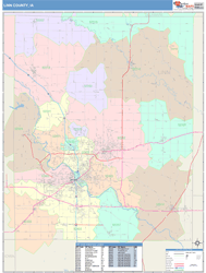 Linn County, IA Wall Map