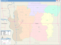 Mills County, IA Wall Map