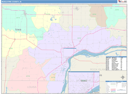 Muscatine County, IA Wall Map