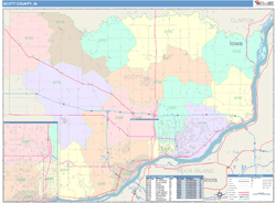 Scott County, IA Wall Map