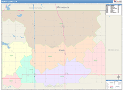 Worth County, IA Wall Map