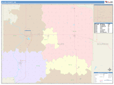 Allen County, KS Wall Map
