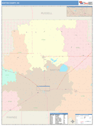 Barton County, KS Wall Map