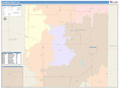 Bourbon County, KS Wall Map