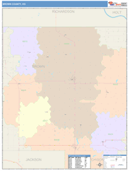 Brown County, KS Wall Map