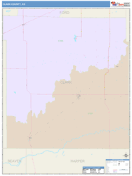 Clark County, KS Wall Map