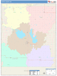 Coffey County, KS Wall Map