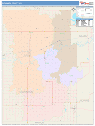 Dickinson County, KS Wall Map