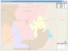 Ellsworth County, KS Wall Map