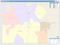 Harper County, KS Wall Map