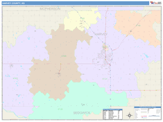 Harvey County, KS Wall Map