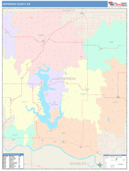 Jefferson County, KS Wall Map
