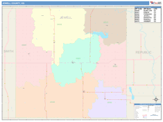 Jewell County, KS Wall Map