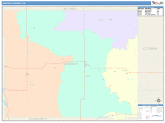 Lincoln County, KS Wall Map